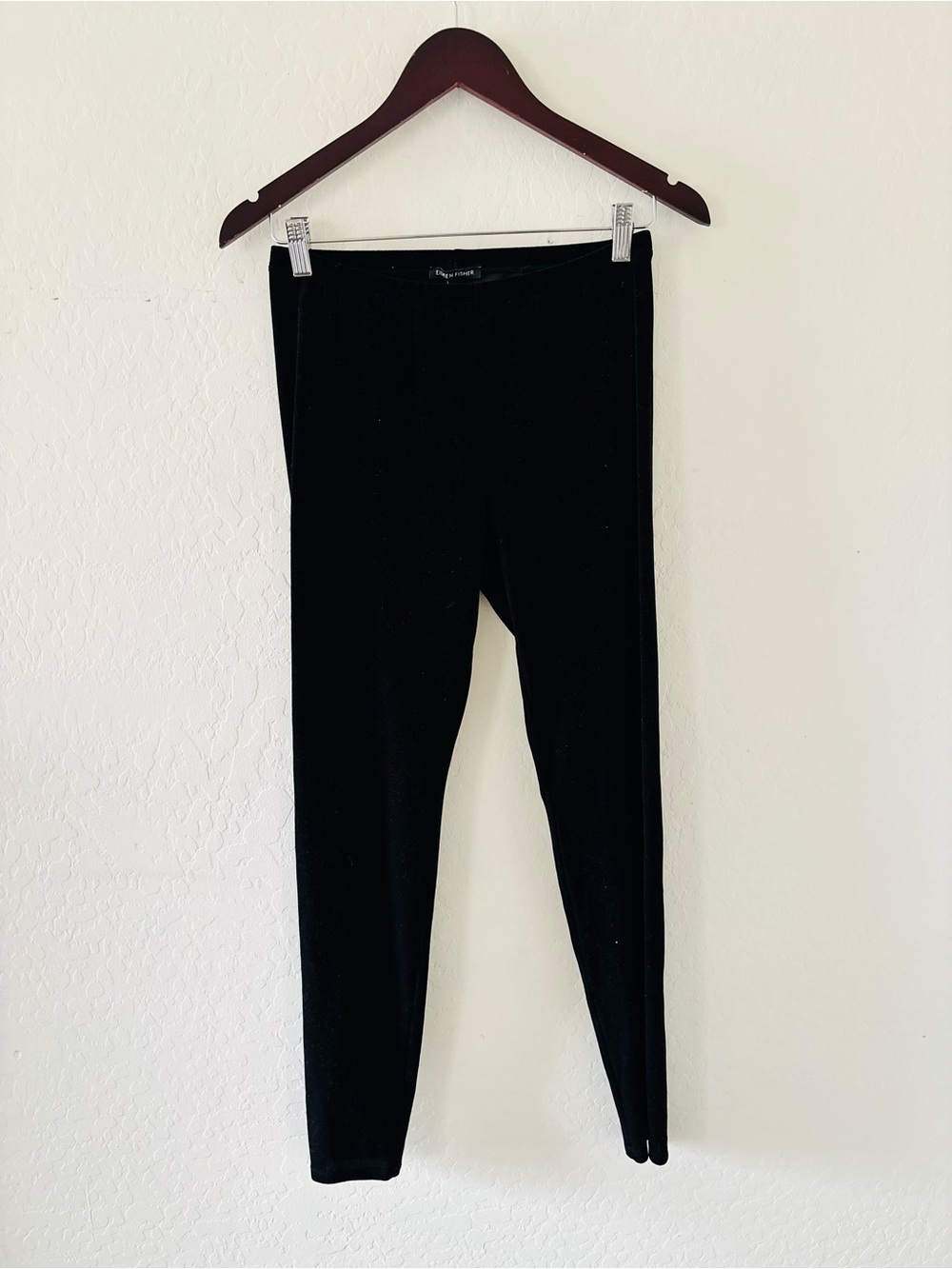 Eileen Fisher Black Velvet Leggings Women’s XS Soft‎ Stretch Pull-On Pants